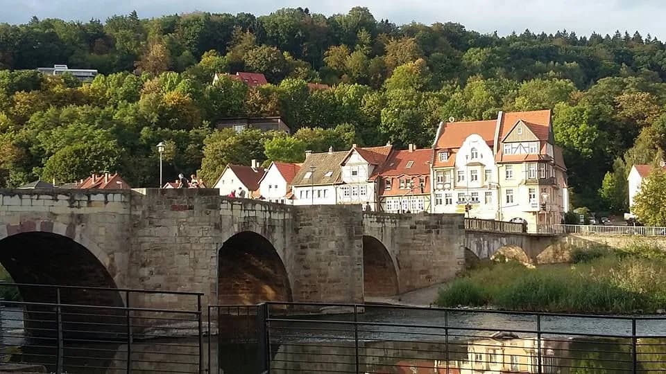 Die Alte Werrabrücke über die Werra in Hann. Münden